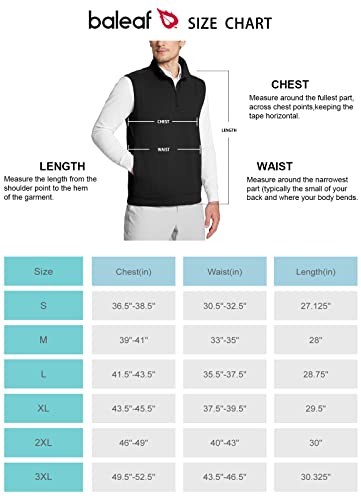 Baleaf Men's 1/4 Zip Pullover Vest Golf Fleece Lined Sweater Thermal Sleeveless Outerwear Pockets Hiking Runing Camping Black Xl #TOP6