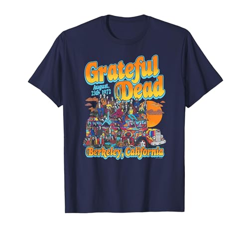 Image of Grateful Dead Berkeley Bound Van 1972 Band T-Shirt, Men, Navy Blue, XX-Large
