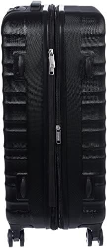 Amazon Basics Hardside Luggage ABS Hard-Shell Spinner / Suitcase with 4 Wheels - 61cm / 24 inches, Black