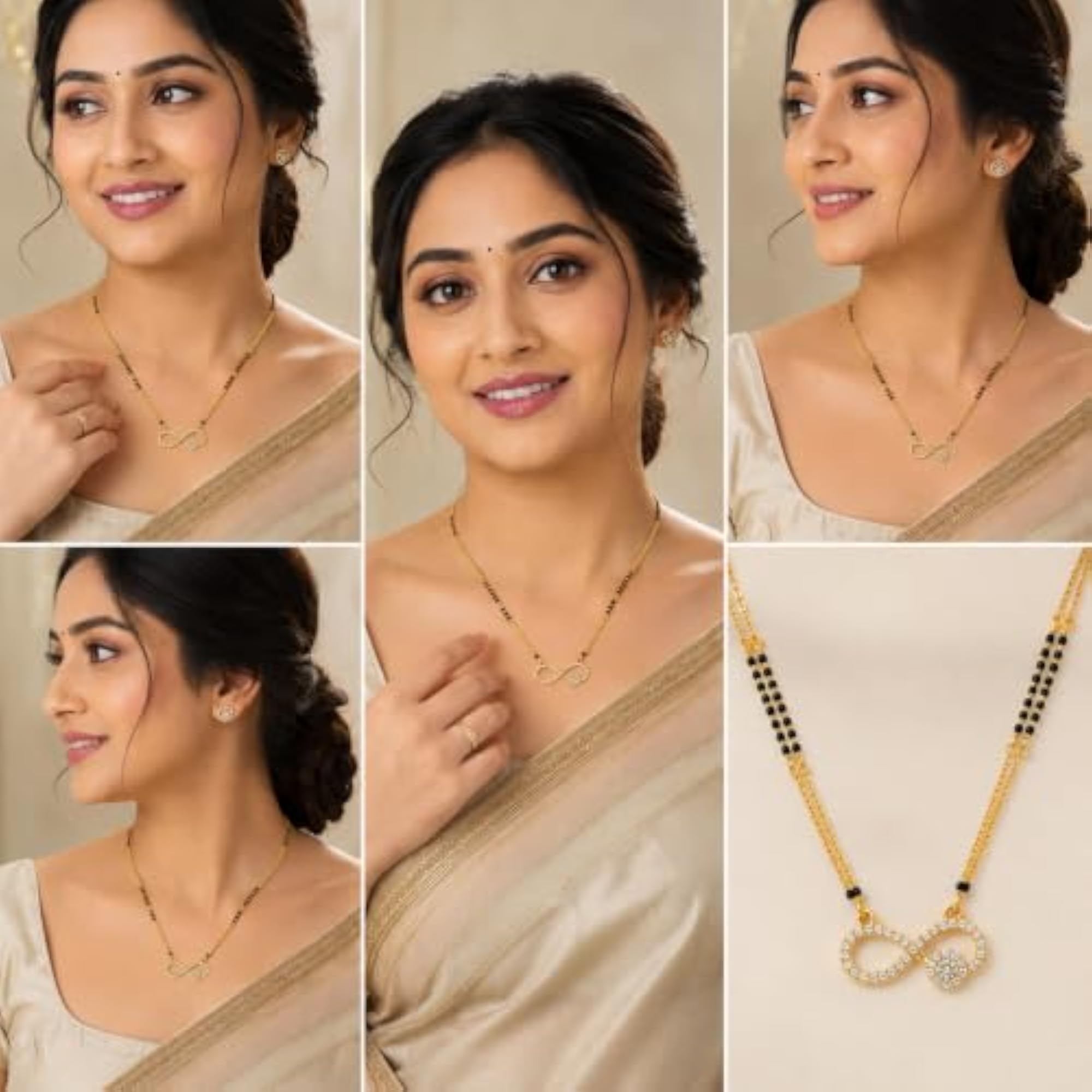 Women's Gold-Toned Infinity Mangalsutra Necklace