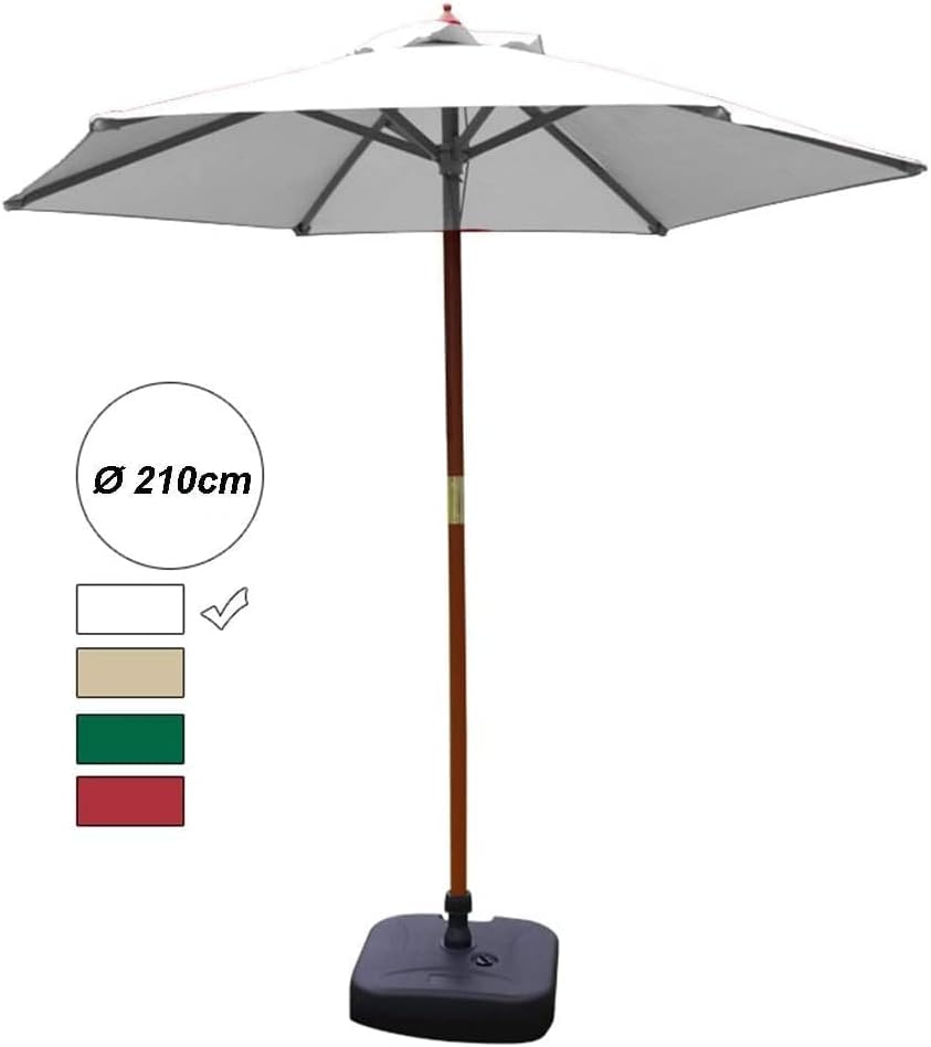 Umbrellas 7ft Patio Umbrella Outdoor Garden Table Umbrella, Yard Camping Pool Umbrella With Solid Wood Bracket (Color : Khaki)