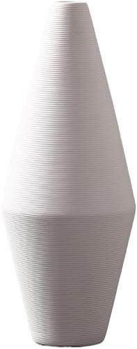 Vase Tabletop Flower White Textured Ceramic Simple Arrangement Dried Decorative