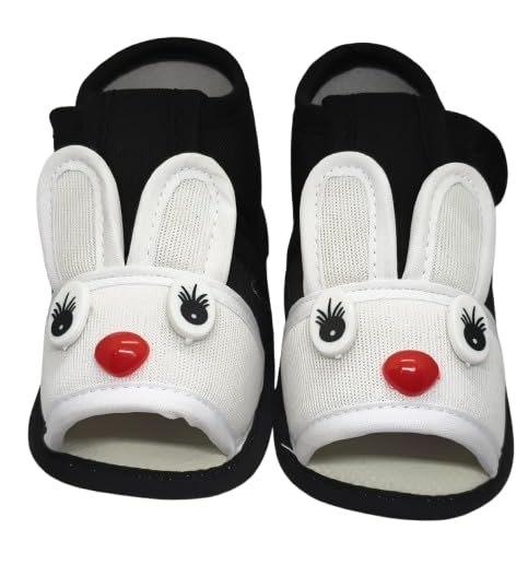 Ninifeet Bunny Baby Booties for Infants Bunny Black Cotton (6-9 Months, UK Footwear Size System, Infant, Age Range, Medium, 0 Months, 12 Months)-image-4