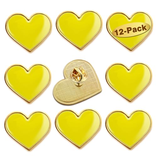 Image of 12 /25 /50 /100Pcs Multicolor Heart Love Lapel Pins Bulk - Metal Heart Health Brooch Badge For Men Women Clothes Bags Hats
