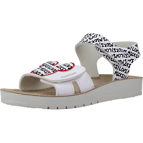 Geox J Sandal Costarei Gi, Sandalia Niñas, Blanco Y Negro, 31 EU
