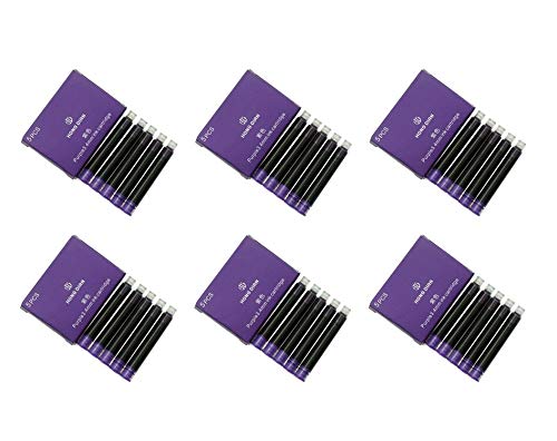 Image of Asvine Hongdian Purple Fountain Pen Ink Cartridges Set of 30 Refill Ink Cartridges 3.4mm Bore Diameter