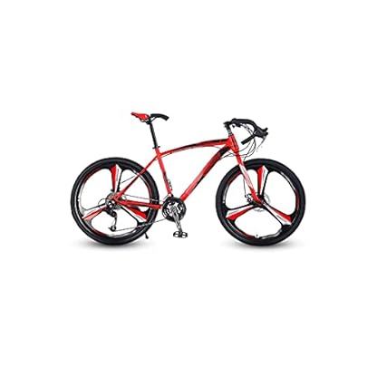 YQCXG Hybridrad, Rennrad aus Aluminiumlegierung, 26 Zoll, 24- und 27-Gang-Rennrad, Doppelscheibenbremsen, Rennräder, ultraleichtes Rennrad (rot, 27)