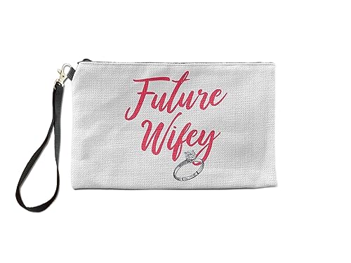 Bolsa de maquiagem Future Wifey, presente para esposa, bolsa de cosméticos para esposa, bolsa de higiene pessoal, para ela, bolsa de maquiagem para mulheres, bolsa de , Branco