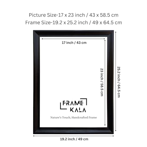 Image of Handcrafted Blue Color Vintage Wooden Photo Frame for Artworks, Pictures, Photos, Wall Frame, Home, and Office Decor - 17x23-inch Display, (Black, 17 x 23 inch Photo Size)
