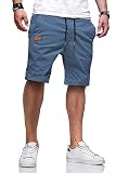 JMIERR Mens Casual Shorts - Cotton Drawstring Summer Beach Stretch Waist Twill Chino Dress Golf Travel Essentials Shorts with Pockets for Men, L, S3 Blue 2
