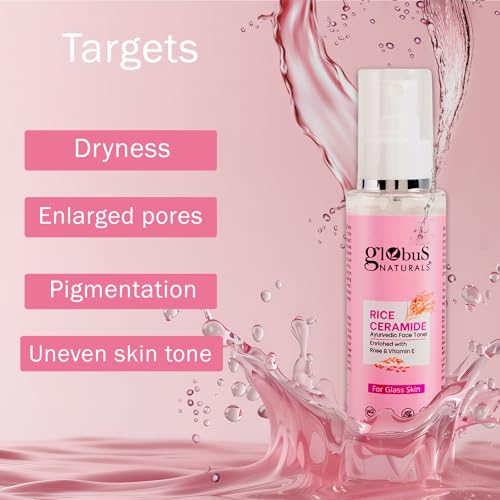 Image of Globus Naturals Rice Ceramide Ayurvedic Face Toner, Enriched with Green Tea and Vitamin E, For Glass Skin,100 ml