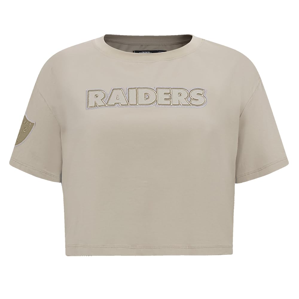 Pro Standard Womens NFL Las Vegas Raiders Neutral Kurzarm Boxy T‑Shirt Taupe M
