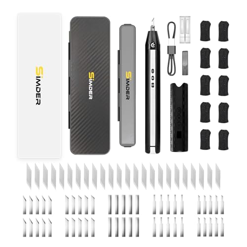 Image of Cordless Ultrasonic Cutter Knife 74Pcs Neoblade Replacement Cut Resistant Finger Cots 40,000Hz Ultrasonic Knife with Led Light Cutting Polishing Grinding for 3D Printing Prototyping DIY Projects