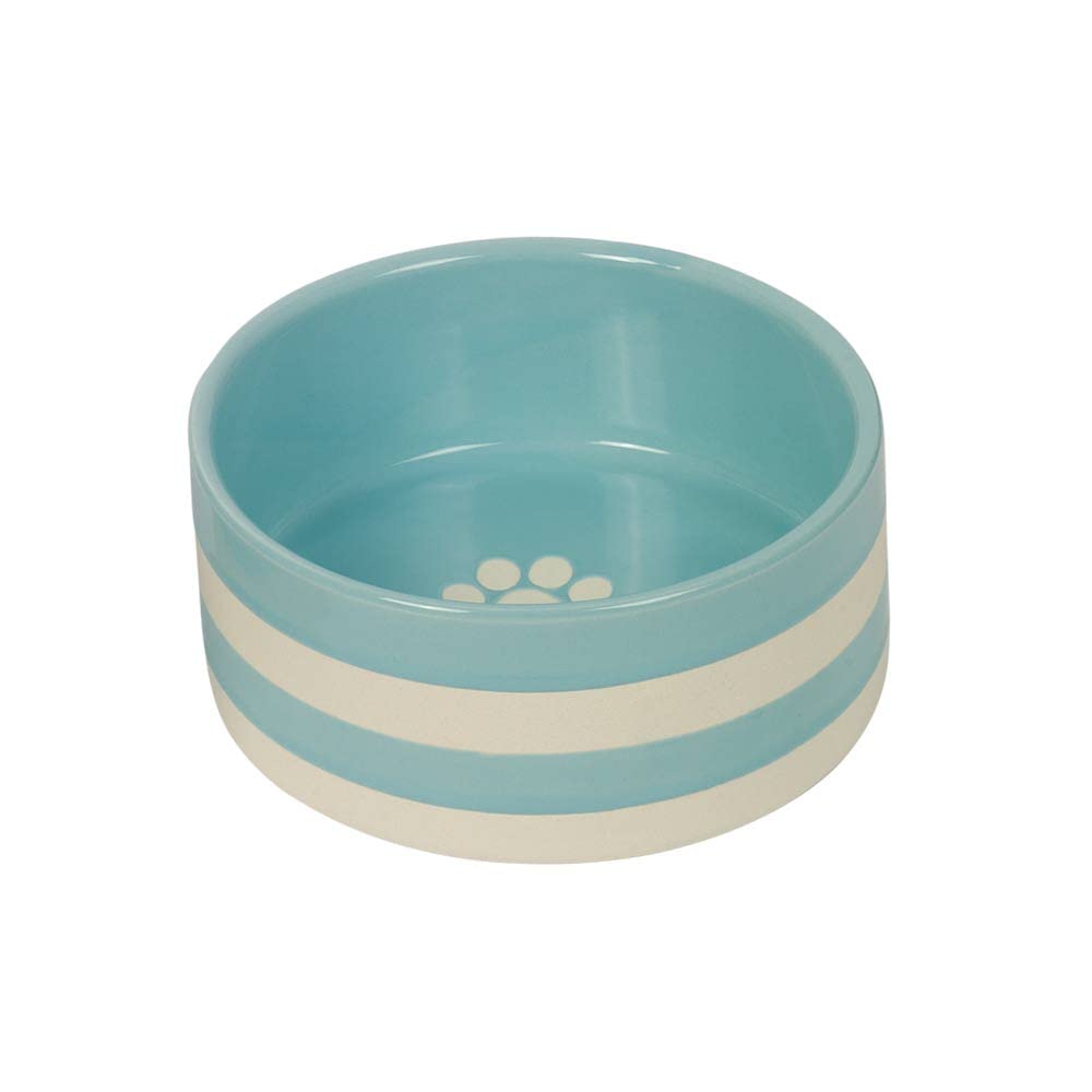Nobby Strio 82425 Ceramic Bowl Mint/Cream Diameter 15.0 x 6.0 cm 0.60 L