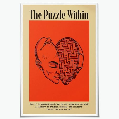 The Puzzle Within Mindful Reflection Wall Art Mental Health Poste...