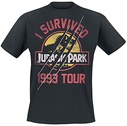 Jurassic Park I Survived 1993 Tour Männer T-Shirt schwarz S Fan-Merch, Filme S