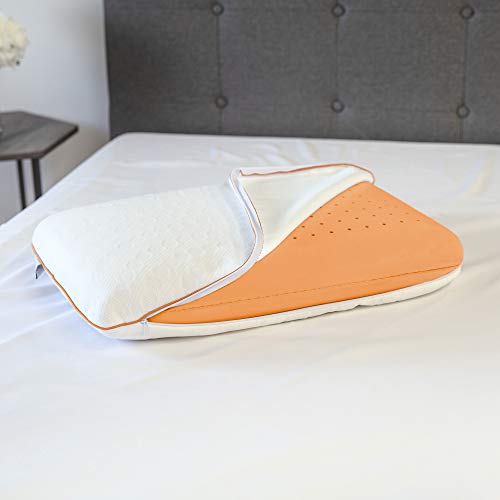 Sensorpedic Frankincense Bed Pillow, Standard, White/Orange #TOP14