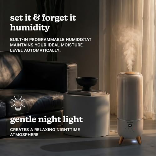 Homedics Warm and Cool Mist Ultrasonic Humidifier, Top Fill 2-Gallon Tank, Up to 90-Hour Runtime, Digital Display, Programmable Humidistat, 5 Mist Settings, Auto Shutoff by Homedics - Used condition - Image 5