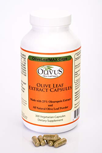 OliveLeafMAX Olive Leaf Extract (25% Oleuroepin) + Organic Olive Leaf Powder + No