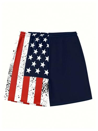 SweatyRocks Men's Color Block Striped Swim Trunks Graphic Beach Shorts with Pockets2