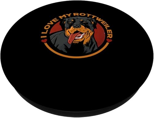 Miniatura 2 de I Love My Rottweiler  Dueño de perro  PopSockets PopGrip intercambiables con corazón rotativo