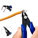 HongWay 5pcs Micro Flush Cutters With Internal Spring, 5 Inches Blue - Side and Diagonal Cutters for Electronics, Heating Wire, Model Sprue, Soft Copper Wire Snips