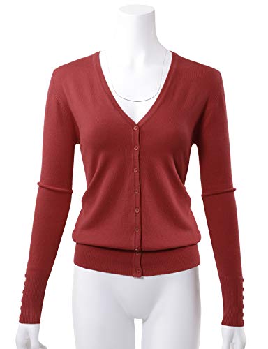 Image of Allsense Women's Long-Sleeve V-Neck Cardigan Sweater | Button Down, Lightweight Soft Knit