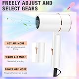 KUWUNG Travel Hairdryers for Women, Hair Dryer Lightweight Hairdryers, Fast Drying Blow Dryer, Small Hair Dryer with Hot and Cold Button for Multi Women Man Hairstyles, for Home Salon Travel - Image 4