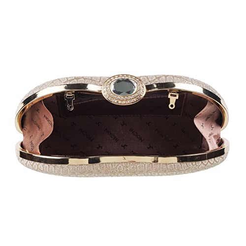 Image of Mochi Women Gold Fancy Clutch (38-7641)