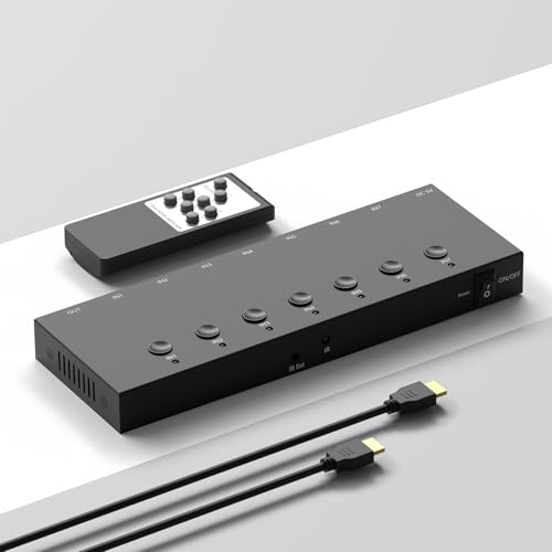 Image of Y.D.F 7 Port HDMI Switch, 4k@60Hz HDMI Switcher 7 in 1 Out HDCP 2.0 Manual HDMI 2.0 Hub Support 3D Compatible with Nintendo Switch /OLED /Xbox / PS5 /4 Blu-Ray Player Fire Stick Roku Apple TV Chromeca