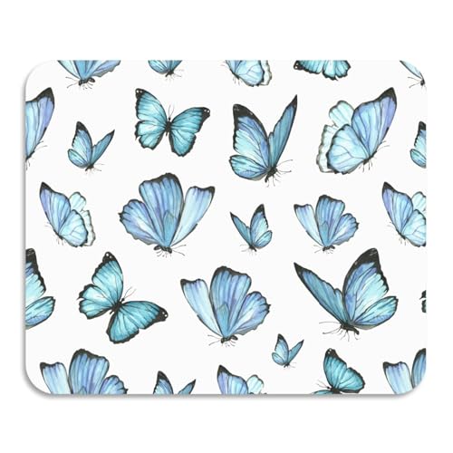 Alfombrilla Escurreplatos 41X46CM, Patrón De Mariposas Azules De Acuarela Volando sobre Drying Mat Lavable Estera Fregadero Secado Rápido Fácil De Limpiar Alfombrilla De Secado De Platos