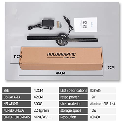 Cacacol 3D Circle App Hologram Advertising Fan 224 Lights 16.5" Wi-Fi Holographic Led Fan Creative Advertising Design Store Sign #TOP7