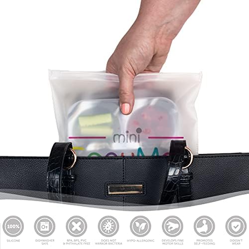 EasyMat Mini Portable Silicone Baby Suction Plate by EasyTots | Lid and Carry Case Included | Travel Friendly | Perfect Placemat for High Chair Feeding & Baby Led Weaning (Zebra)