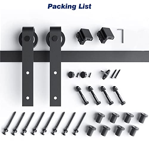 EaseLife 10 FT Sliding Barn Door Hardware Track Kit,Basic J Pulley,Slide Smoothly Quietly,Easy Install (10FT Track Kit for 60" Wide Single Door)
