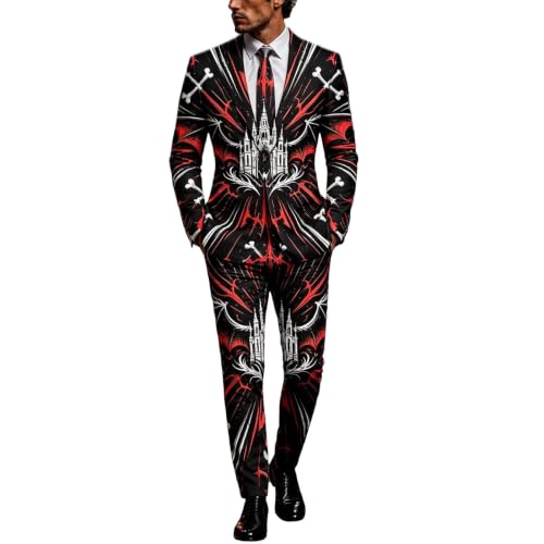 Traje con estampado de calavera para hombre ideal para fiestas de Halloween y ocio nocturno
