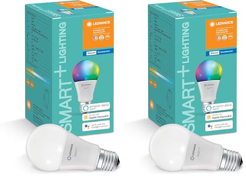 LEDVANCE SMART+�yAmazon Japan ����̔��X�}�[�gLED�d���z Google Home/Apple HomeKit/Siri�ƌ݊����̂���X�}�[�gLED�d�� Bluetooth�ڑ� RGB �t���J���[(�J���t��+�d���F+�����F)E2