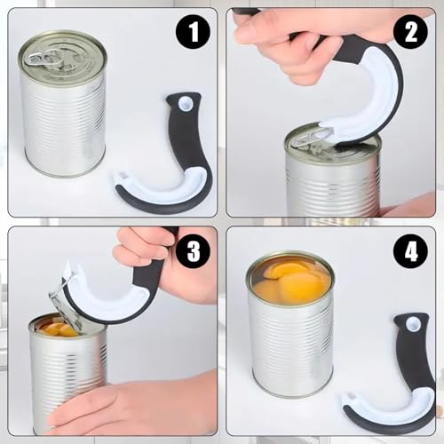 1PCS J Hook Can Opener Pull Tab with No-Slip Grip,Ring Pull Can Opener for Seniors Kids Weak Hands Manual Soda Beer Pop Top Tin Bottle Jar Lid Lifter Tool - Image 3