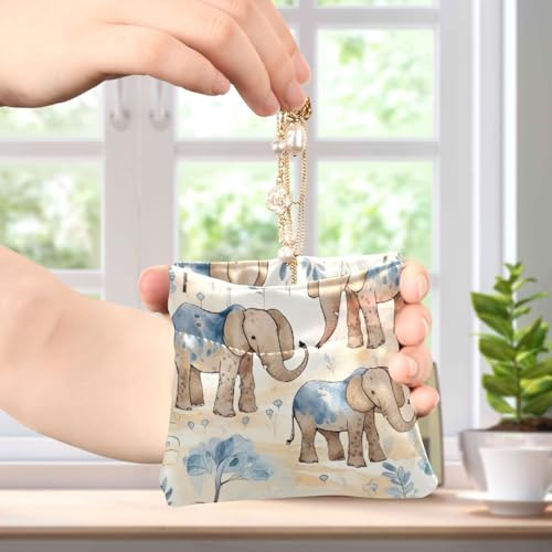 Cute Elephants Coin Purse Leather Pouch Change Purse, Squeeze Coin Pouch for Cards, Keys & Lipsticks, Unisex4