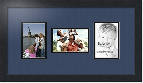 ArtToFrames Collage Photo Frame Double Mat with 3 - 4x6 Openings and Satin Black Frame