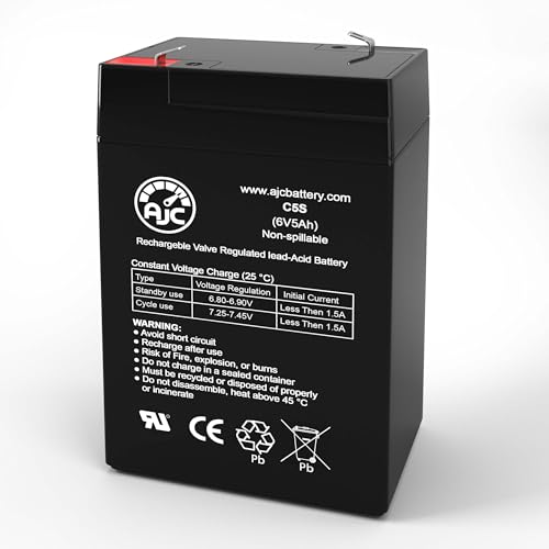 AJC Battery Compatible with Dynacraft Stable Buddies Chestnut Horse Plush Ride-On 8804-82 6V 5Ah Ride-On Toy Battery