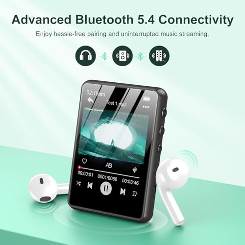 ZAQE 128GB MP3 Player with Bluetooth 5.4, 2.4" Portable HiFi Music Player with FM Radio/HD Speaker/E-Book, Digital Music Player Earphones Included by ZAQE - Used condition - Image 3