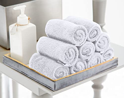 Utopia Towels Cotton Washcloths Set - 100% Ring Spun Cotton, Premium Quality Flannel Face Cloths, Highly Absorbent And Soft Feel Fingertip Towels (24 Pack, Black, White) #TOP4