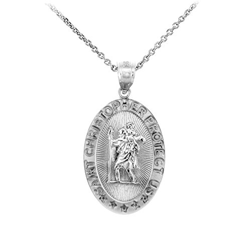 925 Sterling Silver St Christopher Medal Patron Saint of Travelers