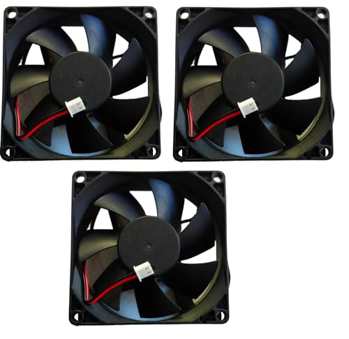 Image of TM&W DC Axial Case Cooling Fan. SIZE : 8x8x2.5cm, 80x80x25mm, SUPPLY VOLTAGE : 12VDC, Color : Black | Cooling Fan useful for egg incubator Mini cabinet (12v dc fan pack of 5 pc)