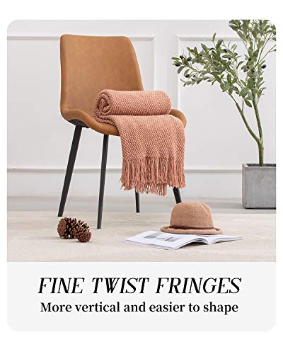 Spaomy Knitted Throw Blanket With Tassels 3D Bubble Textured Lightweight Decorative Throws Blanket For Couch Cover Home Decor (Caramel, 50X60) #TOP4