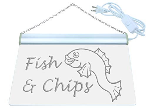 ADVPRO Fish & Chips LED Neon Sign Red 12 x 8.5 Inches st4s32-m035-r