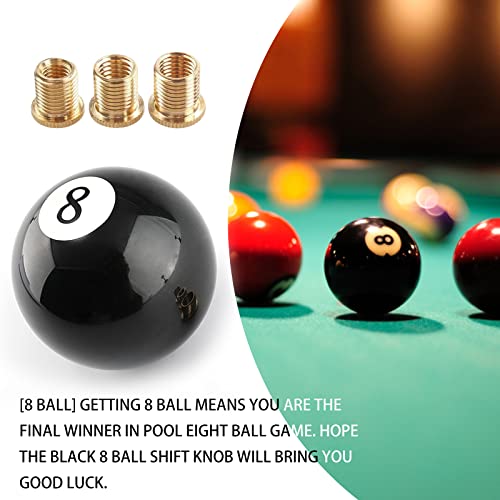 Yiuiy Round 8 Ball Shift Knob 5 6 Speed Billiard Pool Ball Gear Shifter Knob For Manual Automatic Vehicles With Adapters M12X1.25 M8X1.25, M10X1.25, M10X1.5 (8 Ball Billiard) #TOP4
