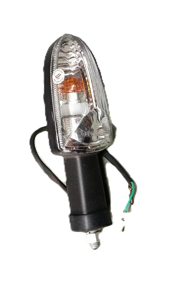 Blinker Indicator Light White Lens for Apache/RTR160/RTR180 1pc | Clear White Lens, Amber Bulb Included, Single Piece, Motorcycle Fitment, Wired Connection-image-25
