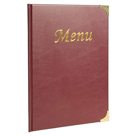 Securit 310 - Fundas para menús (tamaño A4, 10 unidades), color burdeos