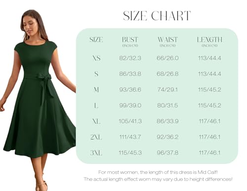 Image of DRESSTELLS Women's Cocktail Dresses, Formal Wedding Guest Modest Church Vintage Tea Party Midi Evening Dress